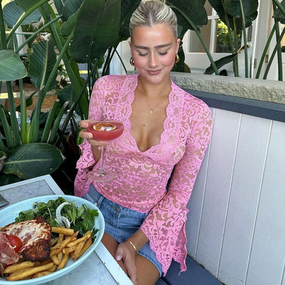 Knitted See-Through Crop Top