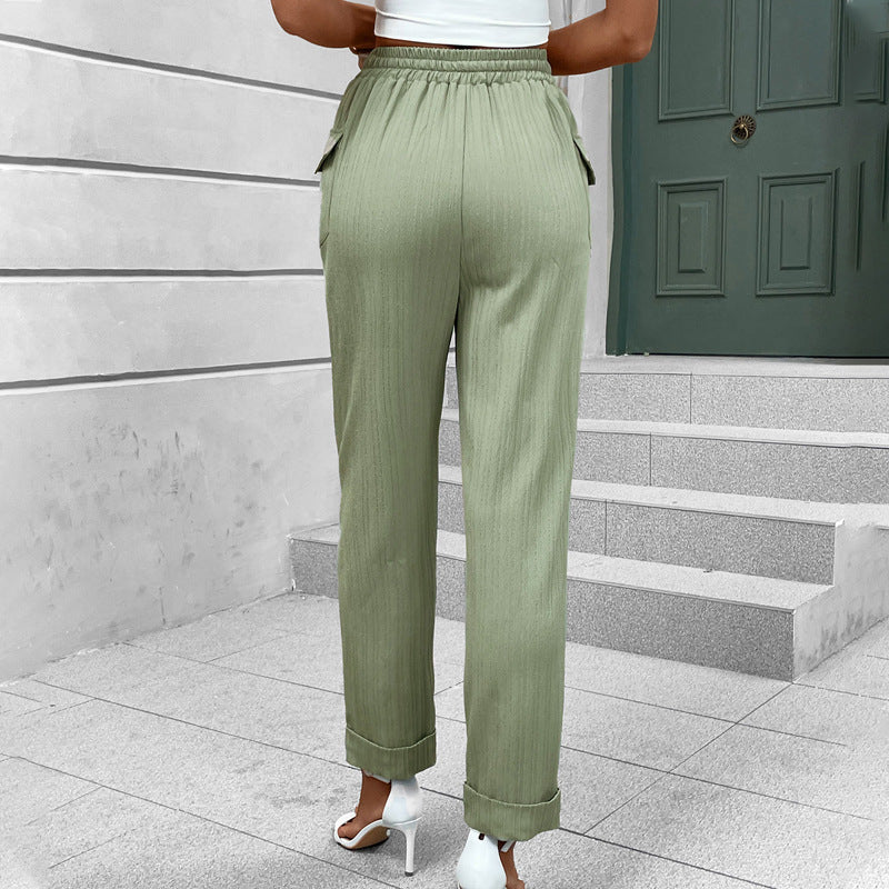 Casual Solid Color Long Trousers