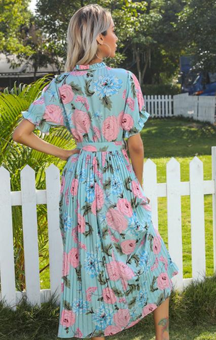 Vintage Floral Midi Dress