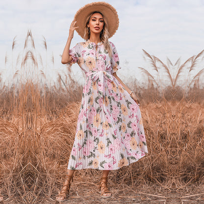 Vintage Floral Midi Dress