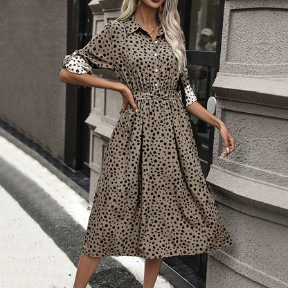 Chic Spotted A-Line Dress