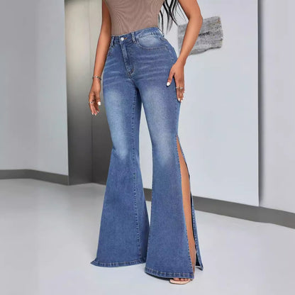 Vintage Flare Jeans with High Split