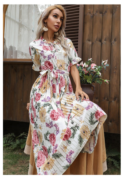 Vintage Floral Midi Dress