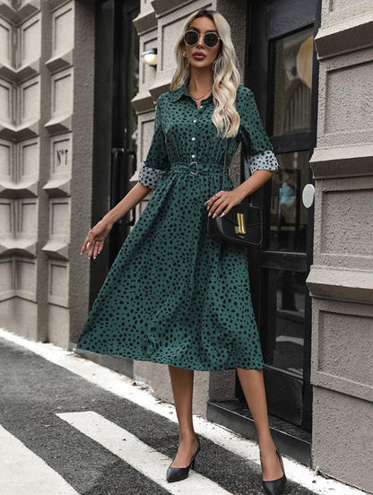 Chic Spotted A-Line Dress