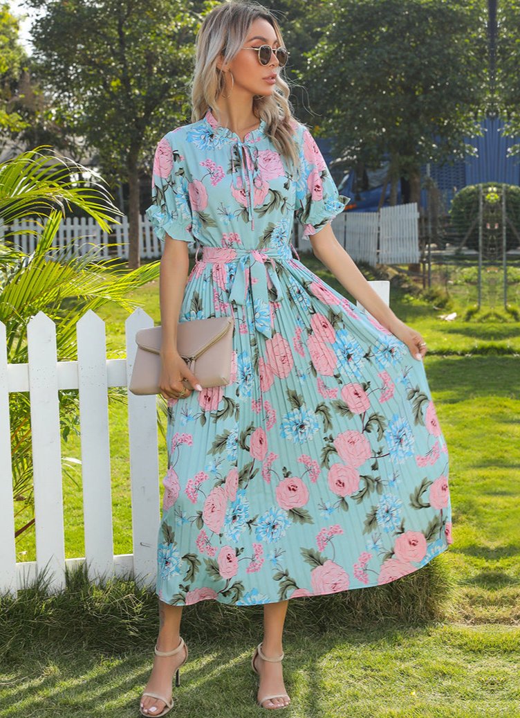 Vintage Floral Midi Dress