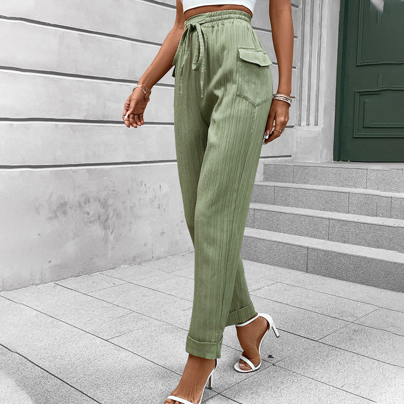 Casual Solid Color Long Trousers